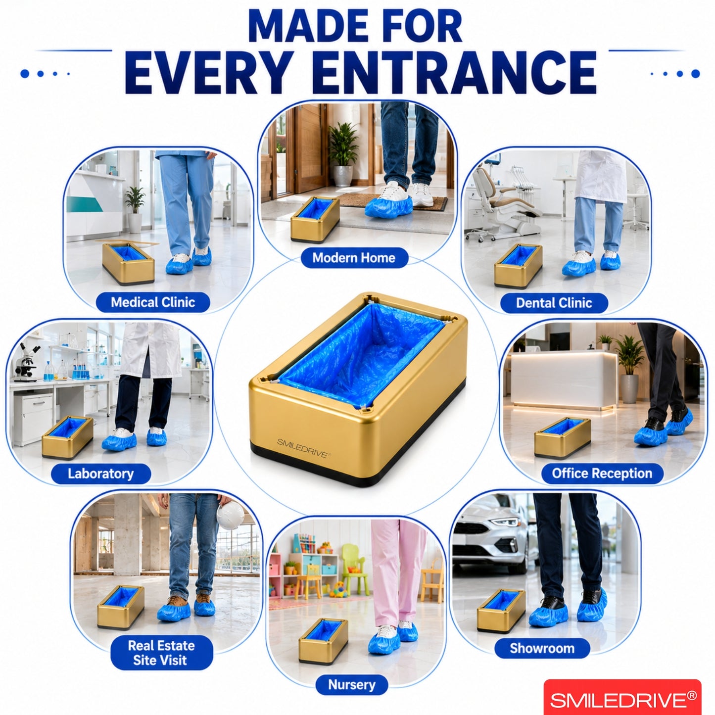 Shoe Cover Dispenser with 200 Disposable Shoe Covers | Hands-Free Automatic Foot Operated Shoe Cover Machine | No Bending, No Mess | Ideal for Home, Office, Clinic & Clean Spaces