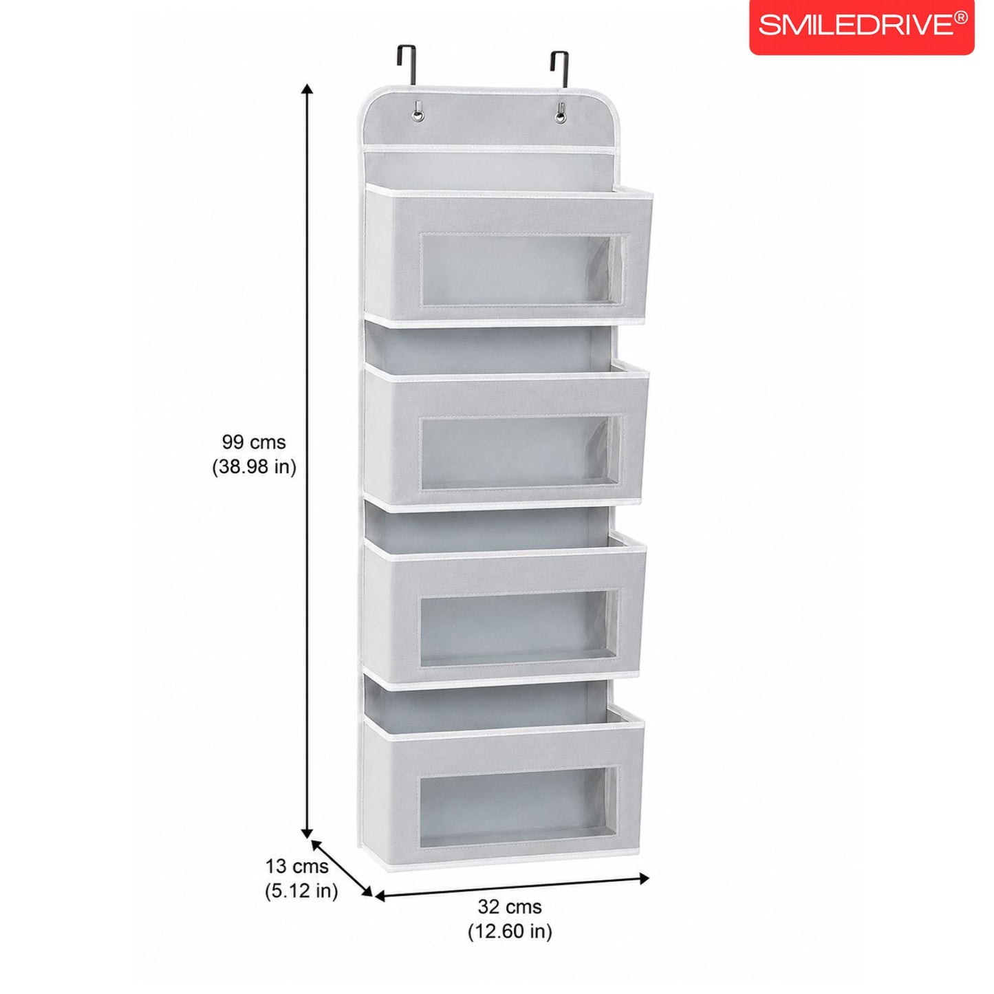 Over the Door Organizer – Hanging Storage Organizer with Clear Window Pockets for Closet, Bedroom, Bathroom | Available in 4/5 Pockets