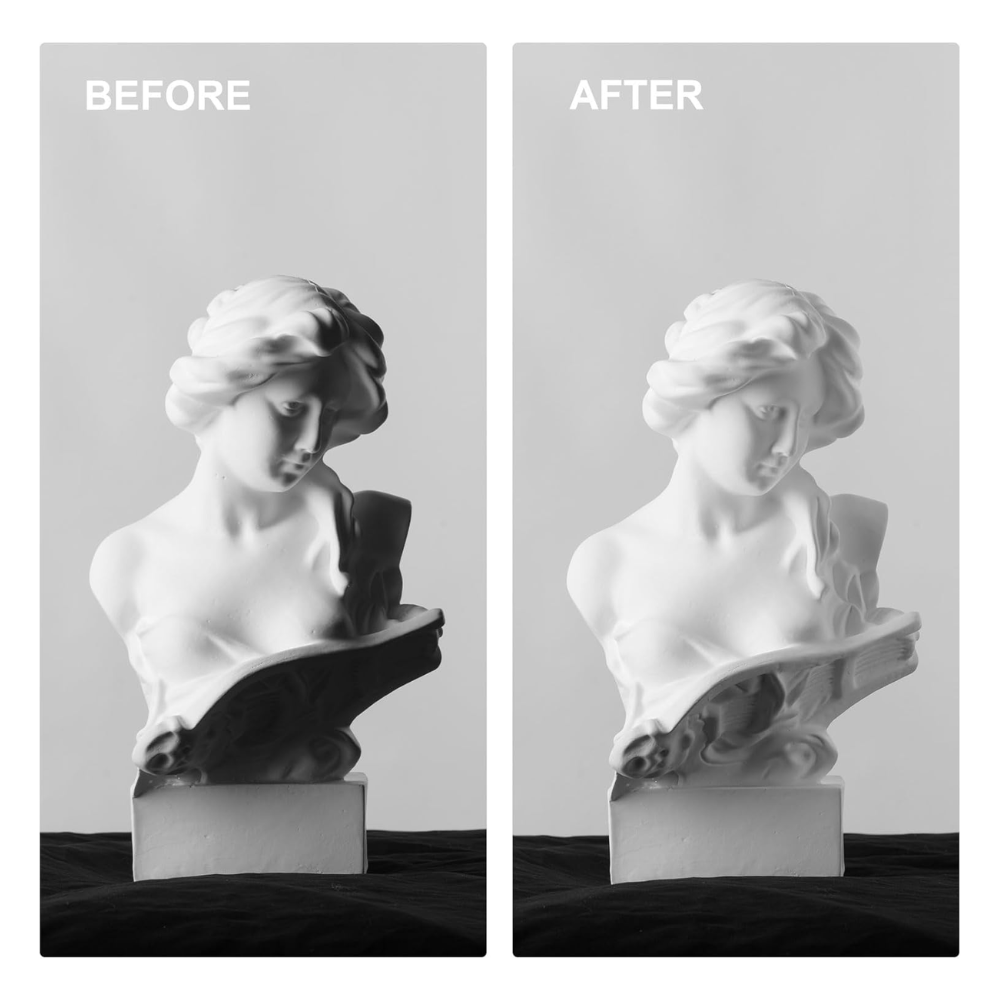 4-in-1 Photography Reflector Board – Foldable Light Diffuser for Product Photography, Camera Reflector Panel for Still Life & Tabletop Shoots – 42 x 30 cm Black, White, Golden & Silver Reflectors.