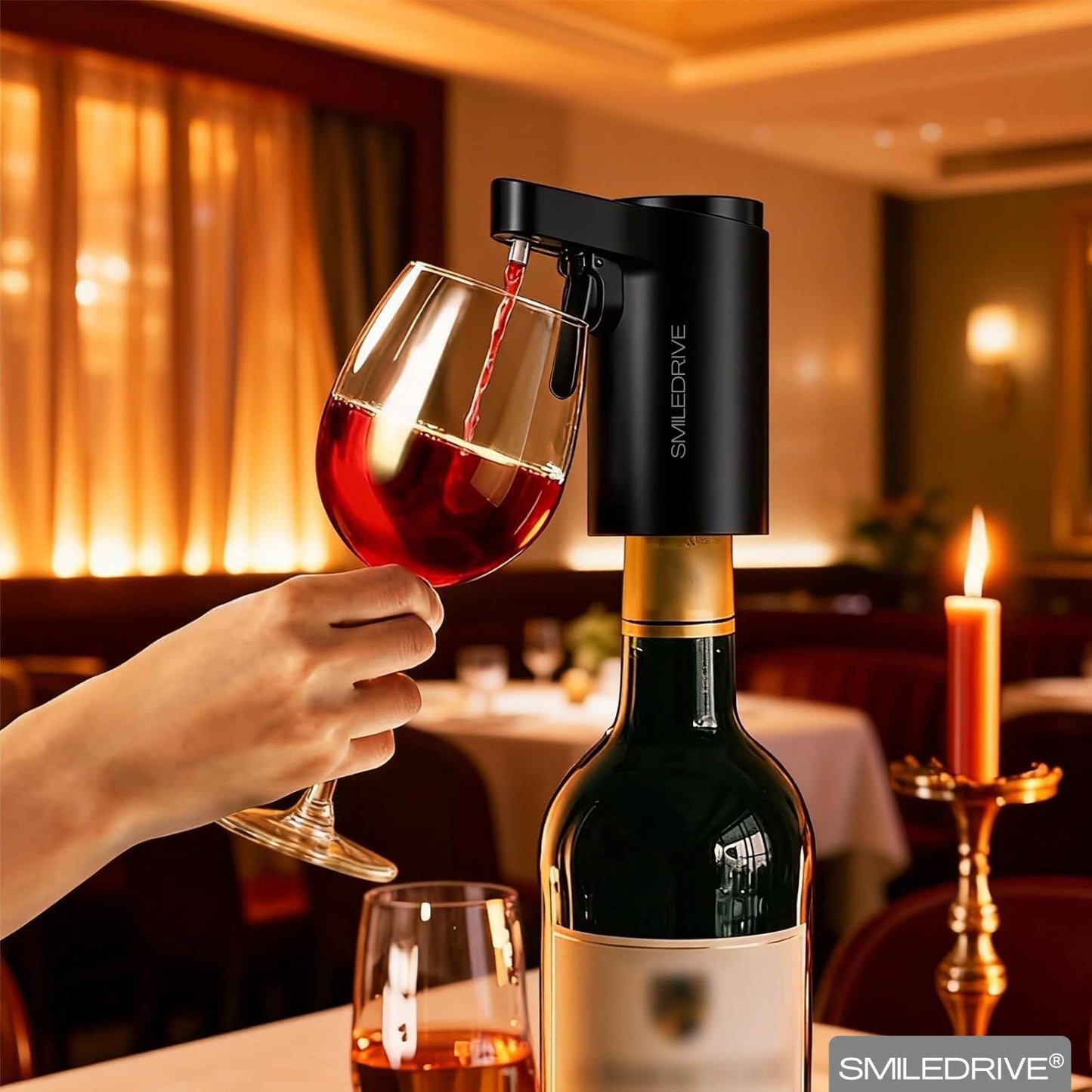 Automatic Peg Dispenser Measurer | Wine Aerator | Peg Measurement Machine for Home Bar | USB Rechargeable Bottle Dispenser for Wine, Whiskey, Spirits | Black