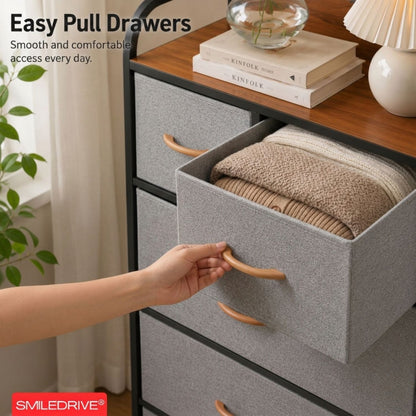 Small Chest of Drawers | Fabric Pull-Out Mini Drawers | Dresser Tower for Bedroom & Living Room