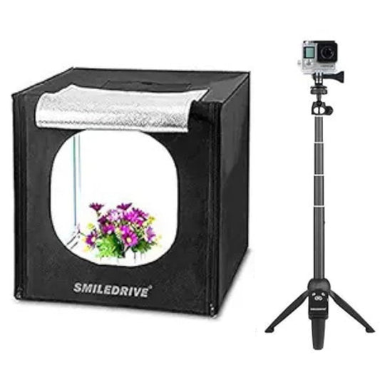 Photo Studio Light Box Product Photography 43 sq cm Lighting Tent with 2 LED-Made in India Photo Booth with a Tripod