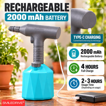 1L Garden Sprayer with Adjustable Mist & Stream | 2000 mAh Rechargeable Battery | USB Charging | Handheld Automatic Sprayer for Plants, Gardening & Household Use