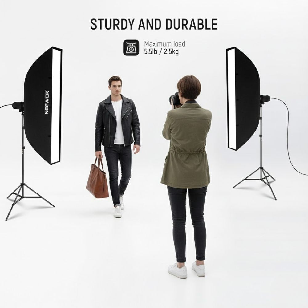 Photography Light Stand for Camera & LED Lights | Adjustable 2.6ft–7ft Carbon Steel Photo Light Stand | Camera Stand with Light Mount | Photography Reflector Stand & Backdrop Support with adjustable mobile clip.