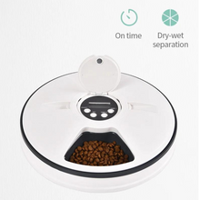 Load image into Gallery viewer, Smiledrive Automatic Cat Feeder Food Dispenser for Pets Dogs 6 Meal Trays for Wet Dry Feed with Digital LED Display Timer