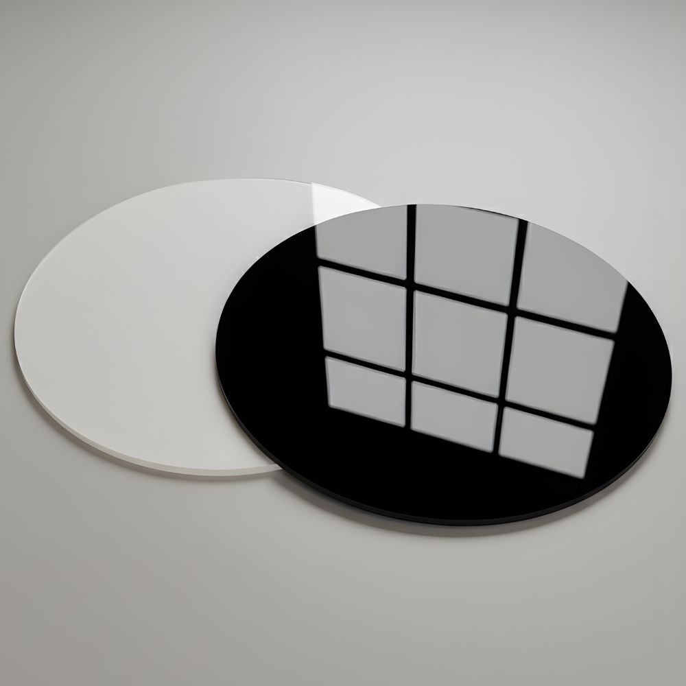 Acrylic White & Black Reflective Display Table Riser for Professional Product Photography,30x30CM Background Boards for Product Table Top Photography Shooting