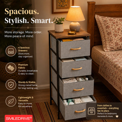 Small Chest of Drawers | Fabric Pull-Out Mini Drawers | Dresser Tower for Bedroom & Living Room