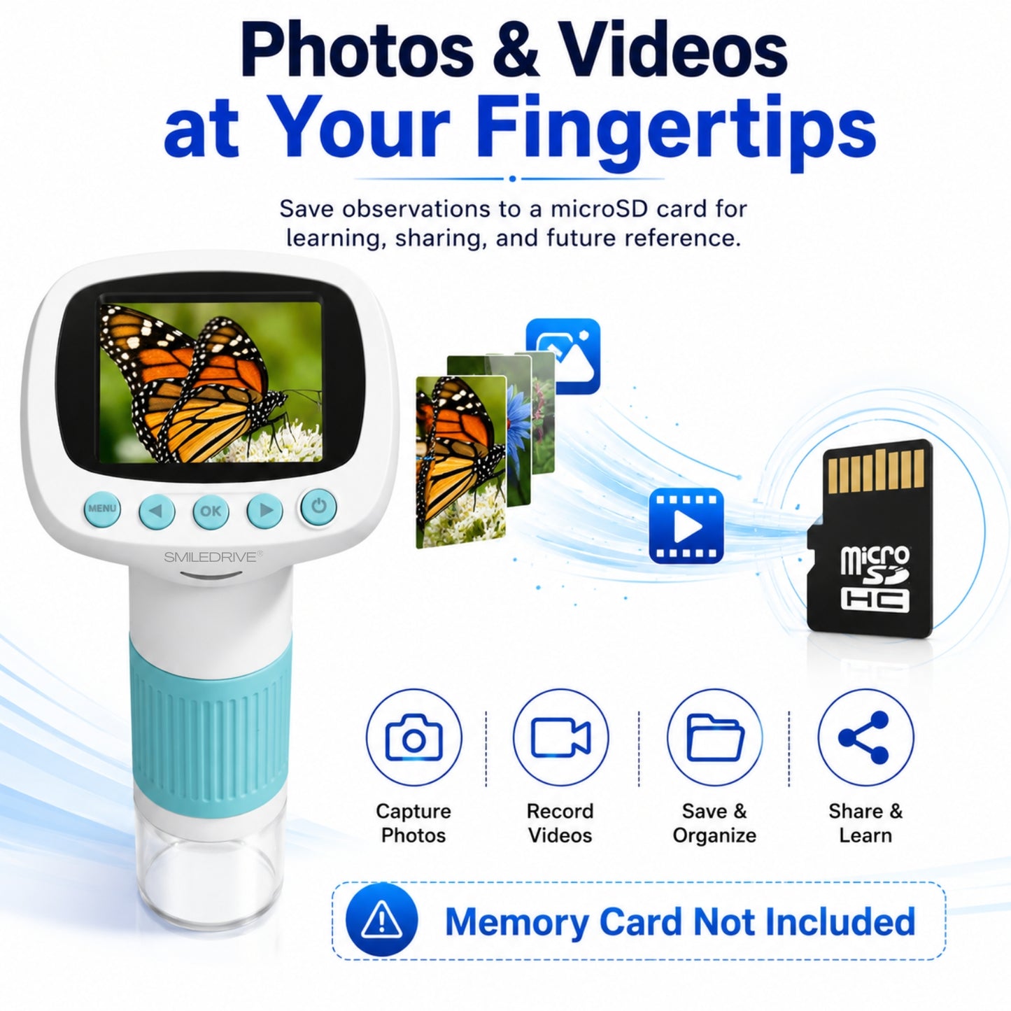 1000X Handheld Digital Microscope for Kids with 2.0" IPS Display | Portable Rechargeable Pocket Microscope with Lanyard| 8 LED Lights | for Coins, Plants, Insects, Jewellery, PCB & Educational Learning