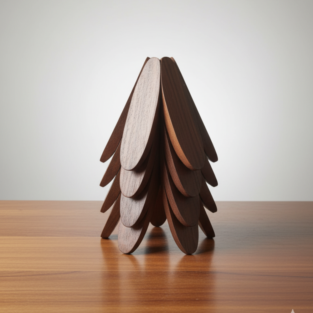 Wooden Trivets for Hot Dishes Coaster for Hot Utensils – Heat-Resistant Trivets for Kitchen & Dining Table (Set of 4)