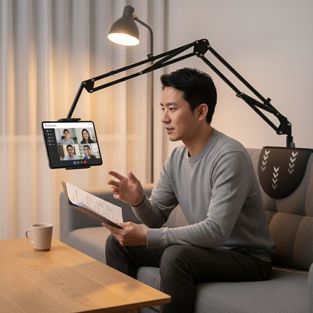 Adjustable Mobile & Tablet Holder for Bed & Desk | 360° Long Arm Gooseneck Clamp Stand | Hands-Free Phone Stand for Video Watching, Online Classes & Recording