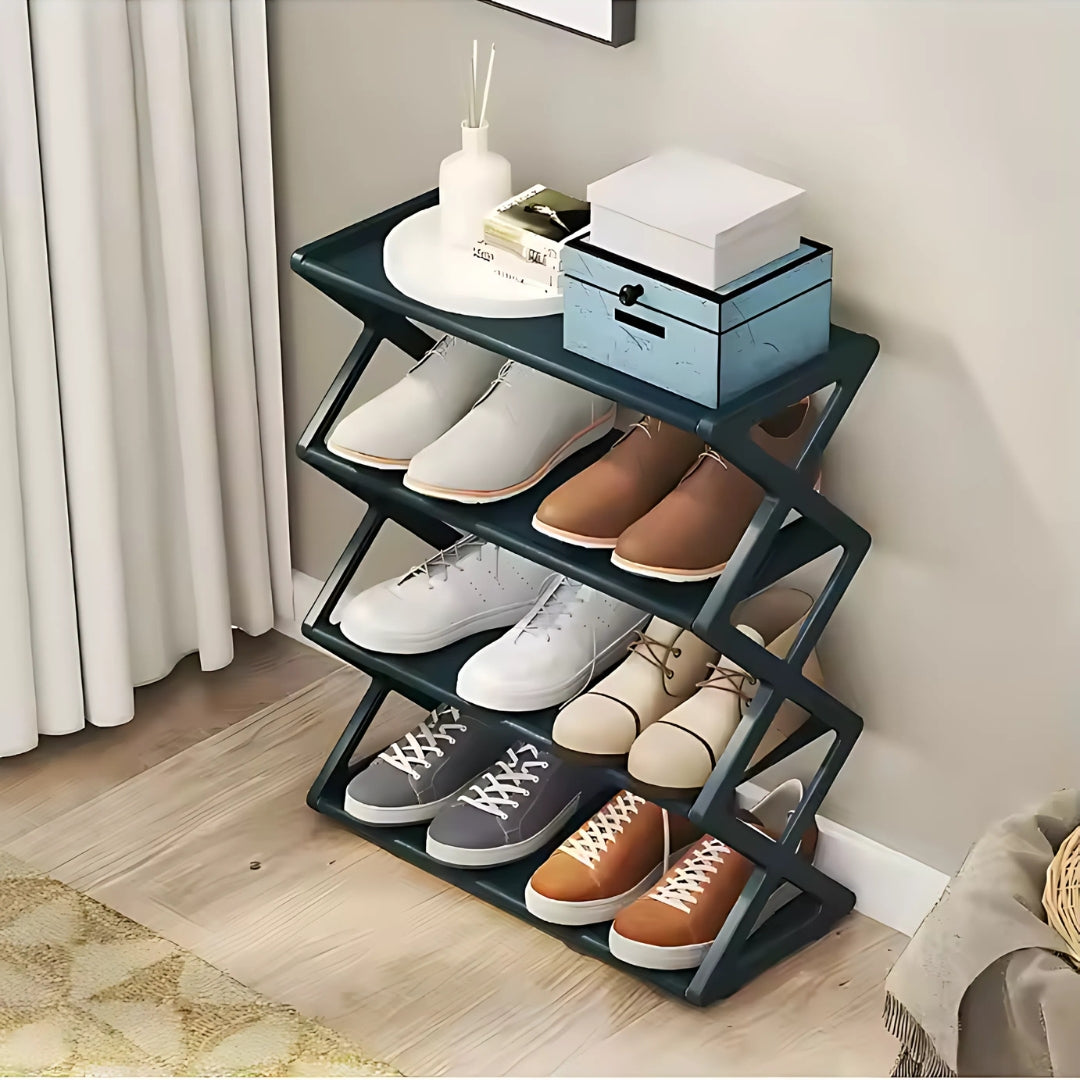SMILEDRIVE® Small Plastic Shoe Rack – Space-Saving, Dust-Proof, and Easy-to-Assemble Shoe Organizer
