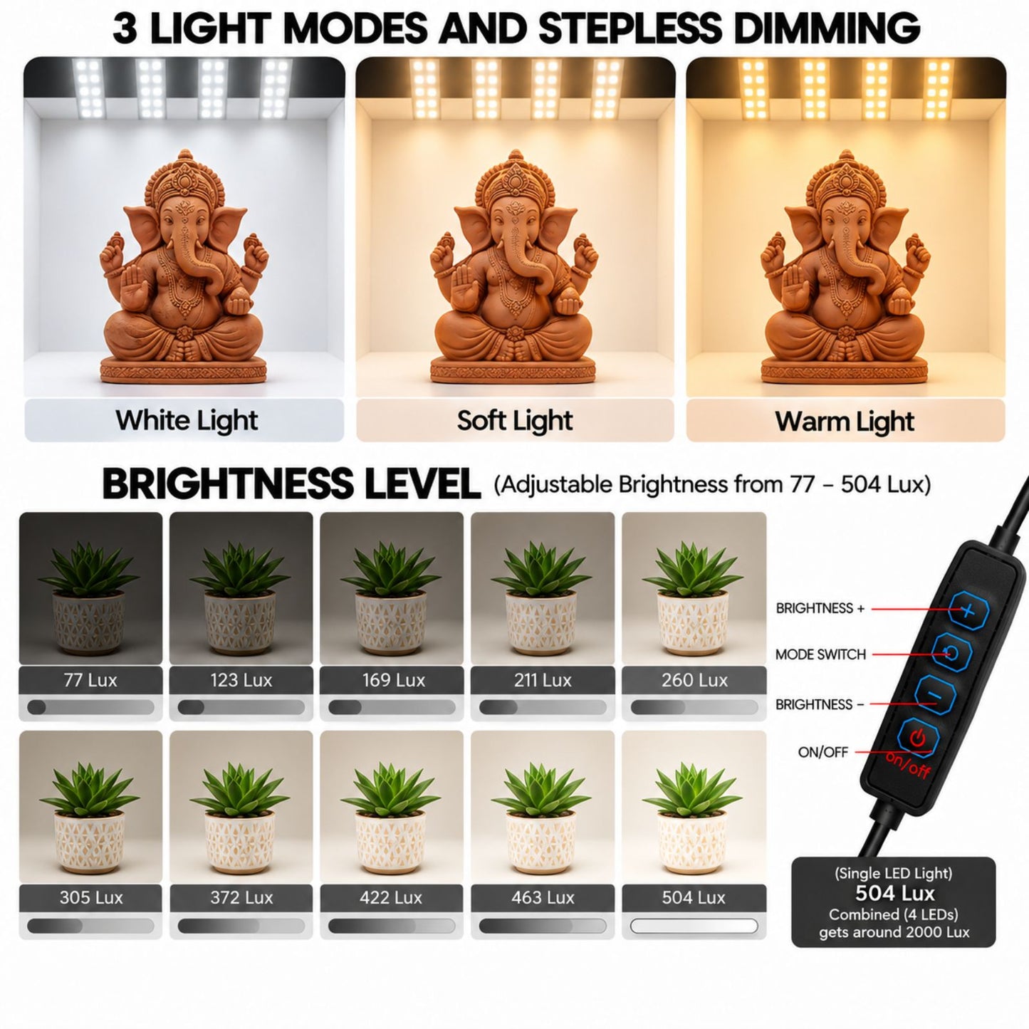 60 cm Product Photography Light Box | Portable Product Photography Box with Reflective Interior | 3 modes 4 LED lights with 2 dimmers  | 5 Backdrops Included | Perfect Photo Booth for Appliances, Electronics, Gadgets, Big toys, small & medium sized items