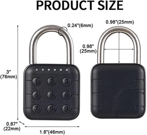 Combination Lock Digital Mini Padlock - IP67 Waterproof with 6-Digit Password and 1 Year Standby