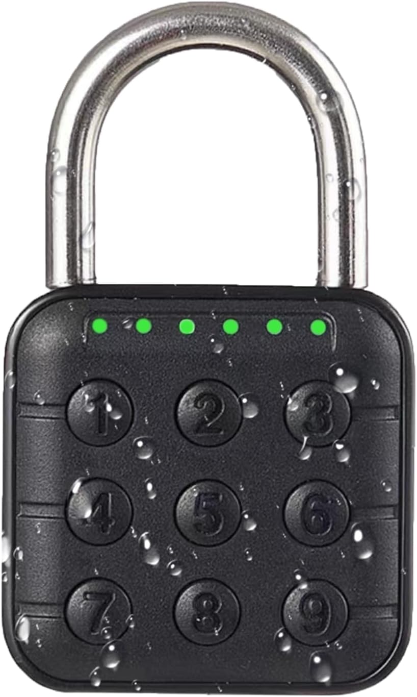 Combination Lock Digital Mini Padlock - IP67 Waterproof with 6-Digit Password and 1 Year Standby