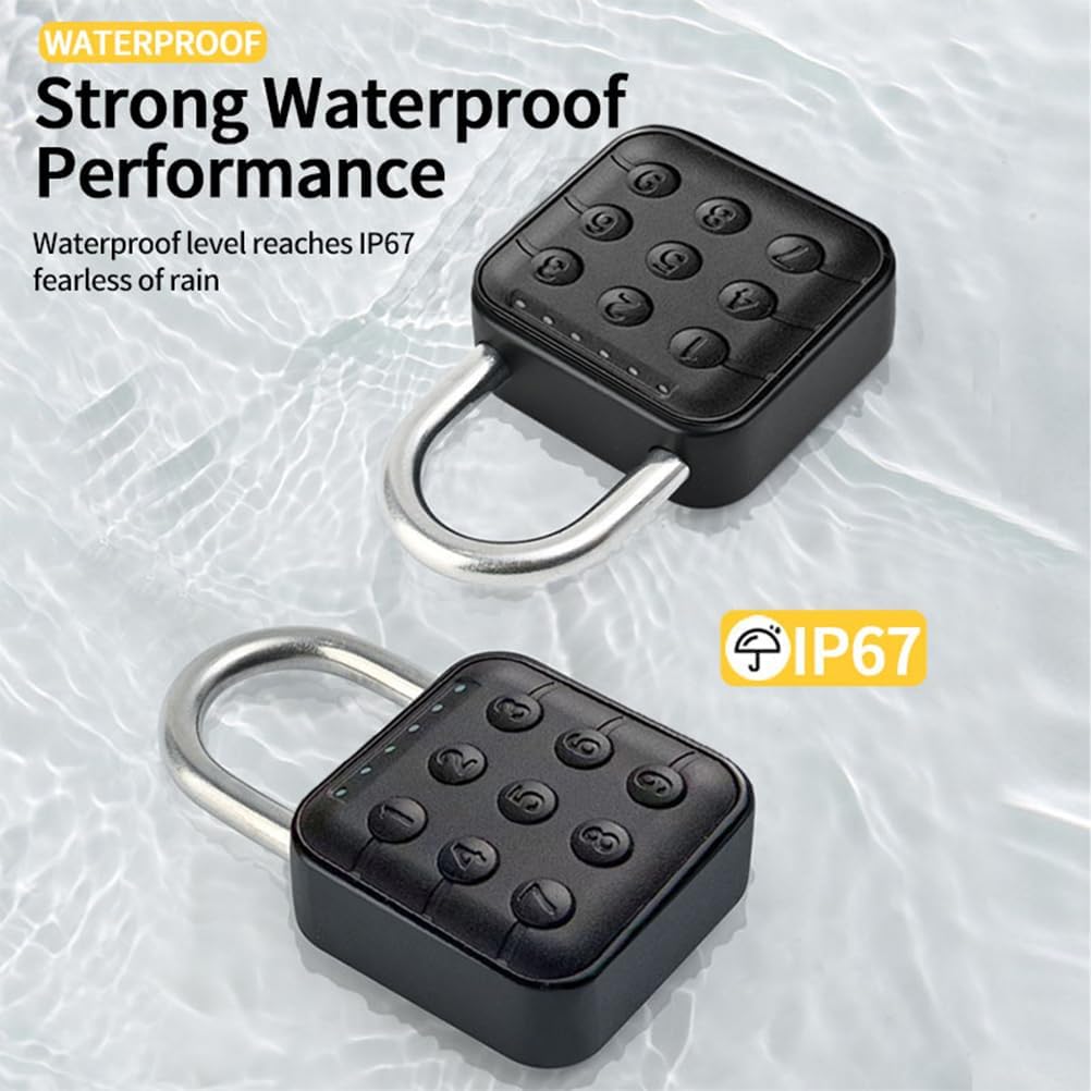 Combination Lock Digital Mini Padlock - IP67 Waterproof with 6-Digit Password and 1 Year Standby