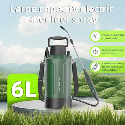 6L Garden Sprayer Water Spraying Machine with Rechargeable Battery, Adjustable Nozzle, Shoulder Strap for Garden, Lawn and Pet Cleaning