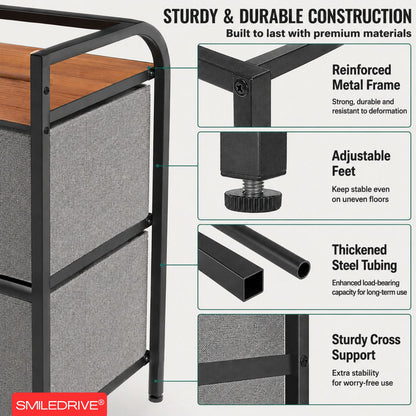 Small Chest of Drawers | Fabric Pull-Out Mini Drawers | Dresser Tower for Bedroom & Living Room