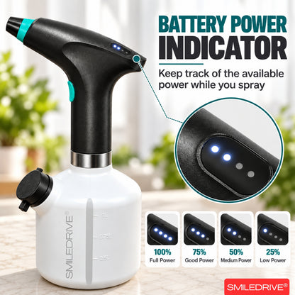 1L Electric Sprayer Bottle, Automatic Watering of Indoor/Outdoor Plants, Mist & Stream Spray with Extended Nozzle, Water level check,  Rechargeable 1200 mAh Battery, Bright Battery Power Indicator, Spray Bottle for Plants, Garden & Household Cleaning