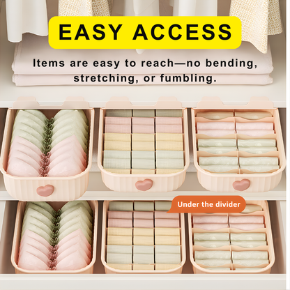 Clothes Organizer Boxes for Wardrobe | Storage Boxes for Bras, Socks, Innerwear & Baby Wear | Sliding Drawers for Cupboard