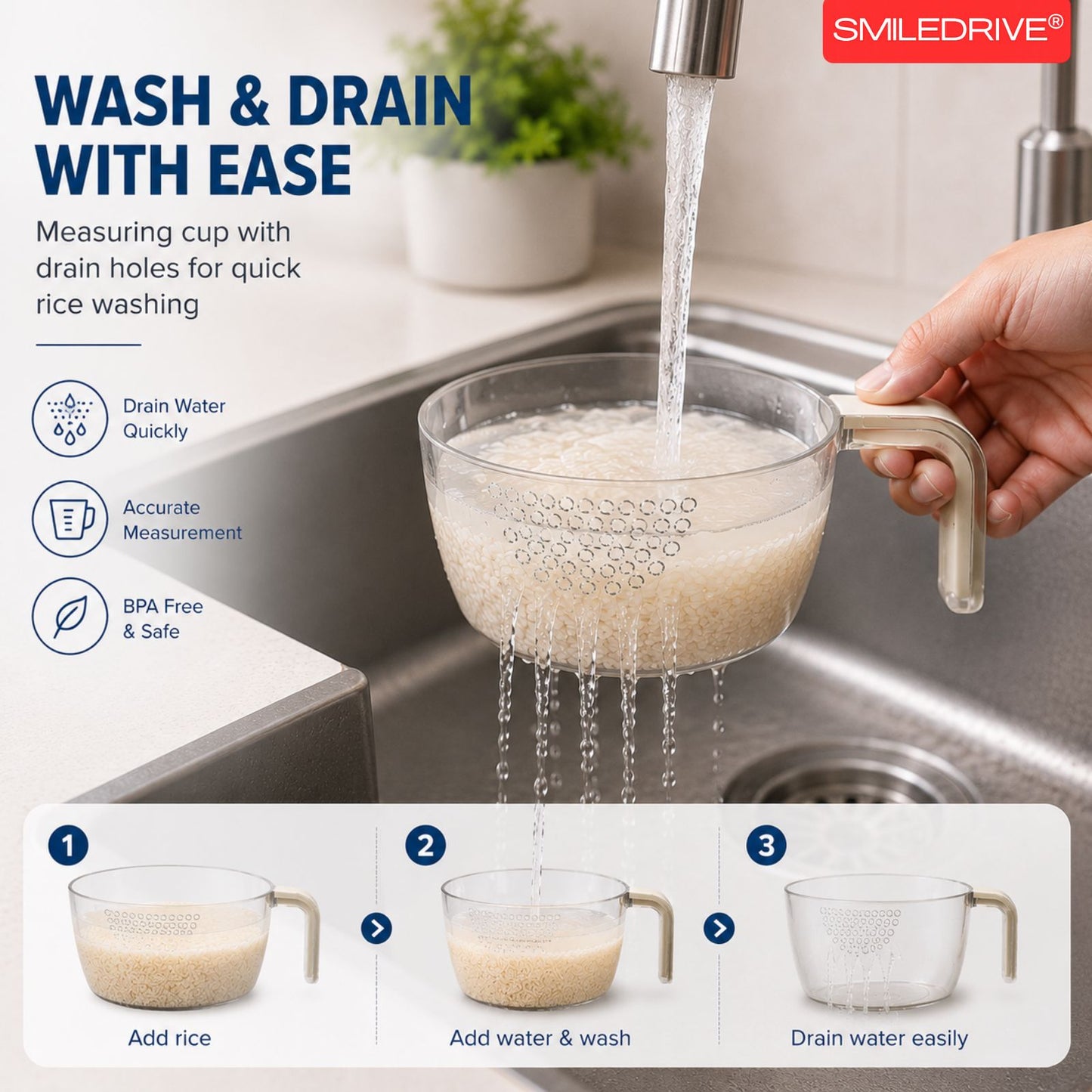 Rice Dispenser Grain Storage and Dispensing Unit with Measuring Cup | 10KG Airtight Grain Storage Organizer for Kitchen