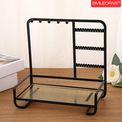 Premium Metal Jewelry Stand Organizer - Sleek Tabletop Holder for Necklaces, Earrings, Rings & Bracelets (Available in Black & Gold)