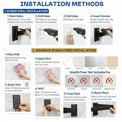 Cloth Drying Stand Wall Mounted-Foldable & Collapsible Drying Clothes Rack with 18 Hooks | Folding Wall Cloth Hanger for Balcony, Bathroom & Laundry | Strong 100 kg Capacity Cloth Drying Stand