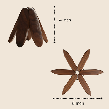 Wooden Trivets for Hot Dishes Coaster for Hot Utensils – Heat-Resistant Trivets for Kitchen & Dining Table (Set of 4)