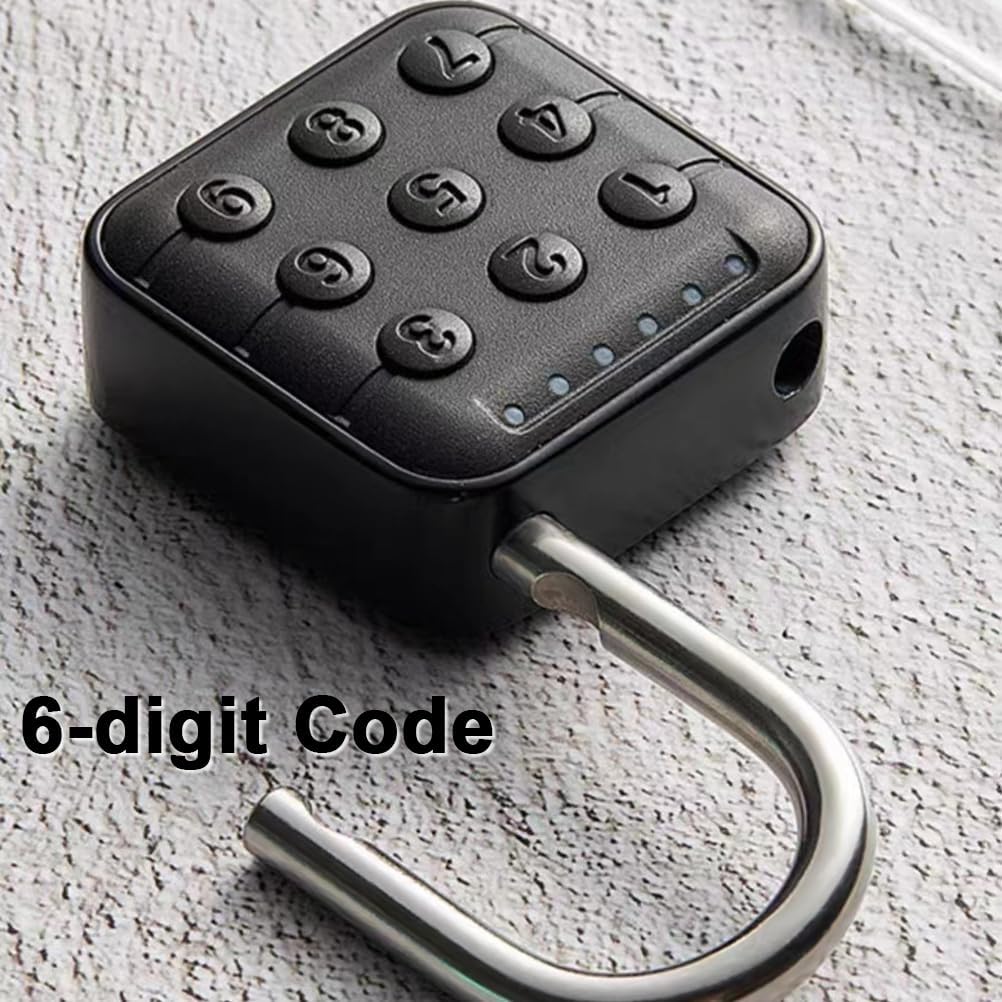 Combination Lock Digital Mini Padlock - IP67 Waterproof with 6-Digit Password and 1 Year Standby