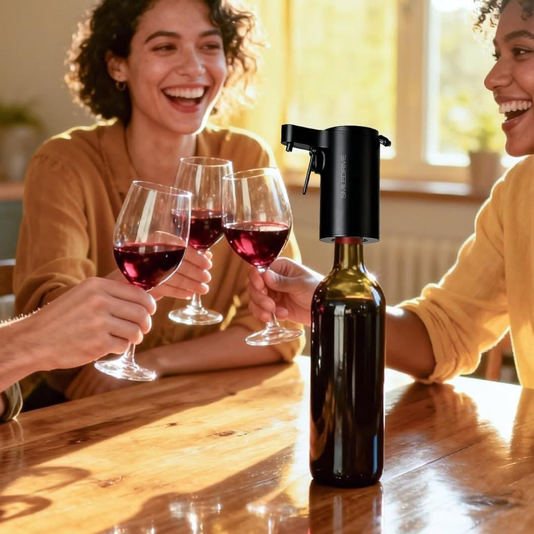 Automatic Peg Dispenser Measurer | Wine Aerator | Peg Measurement Machine for Home Bar | USB Rechargeable Bottle Dispenser for Wine, Whiskey, Spirits | Black