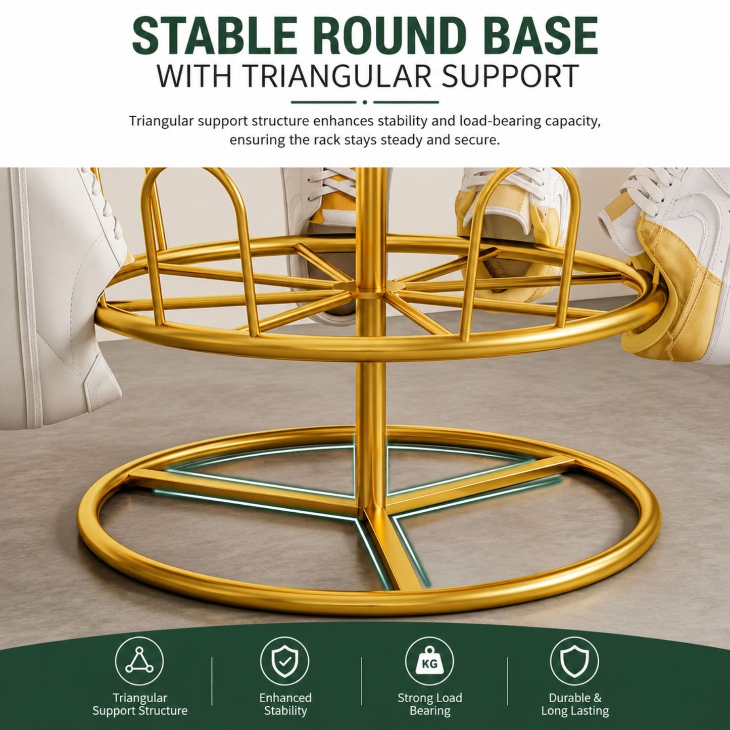 Shoe Drying Rack for Balcony & Bathroom | 3-Tier Rotating Shoe Stand Organizer with Hanging Hook