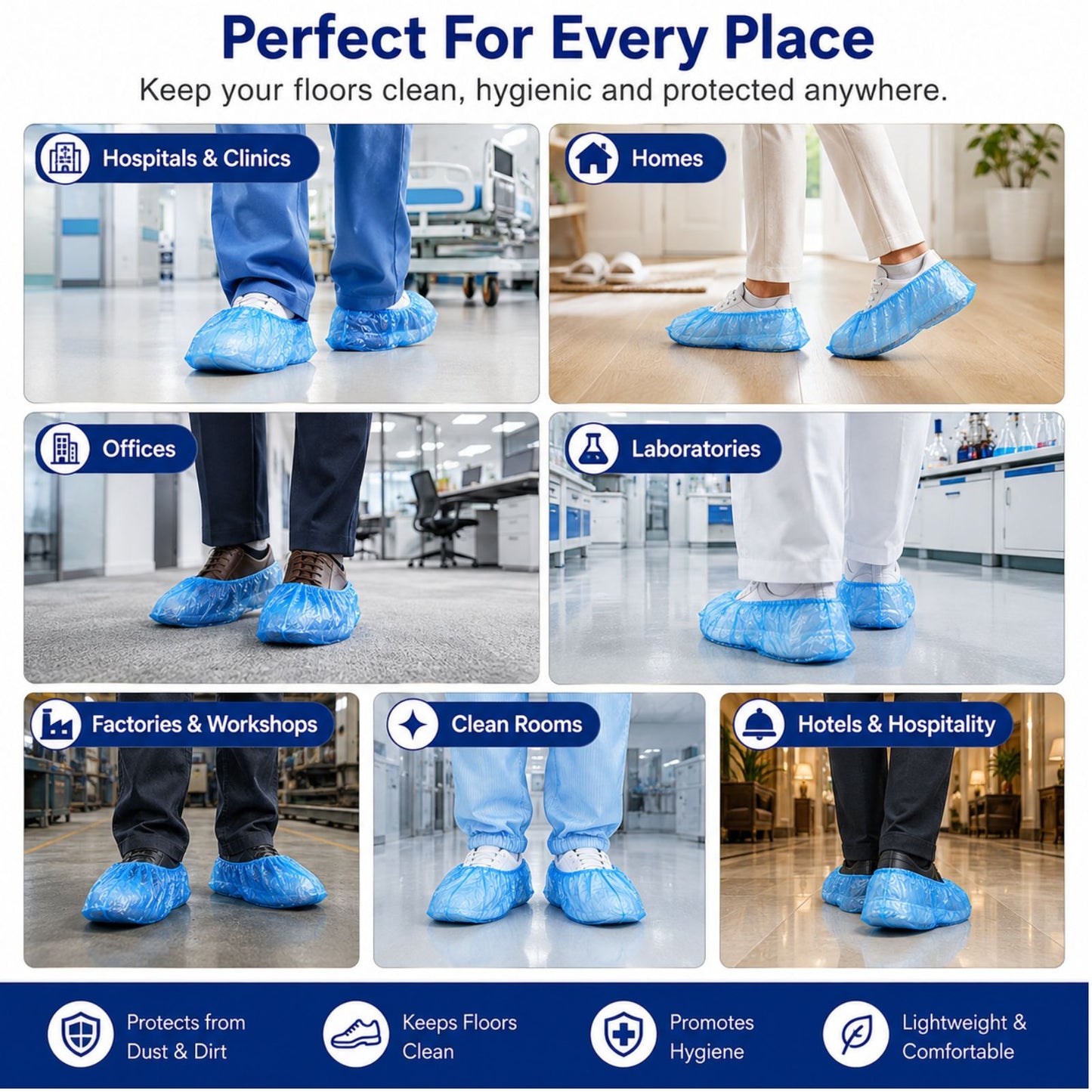 Shoe Cover Dispenser Refills – 100 Pcs / 200 Pcs | T-Clip Compatible Covers for Automatic Dispensers (ONLY REFILLS)