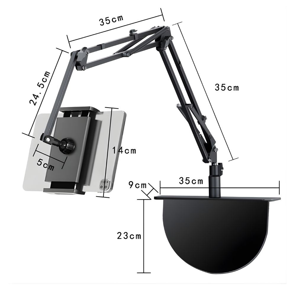 Adjustable Mobile & Tablet Holder for Bed & Desk | 360° Long Arm Gooseneck Clamp Stand | Hands-Free Phone Stand for Video Watching, Online Classes & Recording