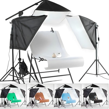 Foldable Product Photography Table 60×100 cm | Table Photoshoot Setup with Non-Reflective Panel | Table Top Photography & Photo Tabletop for Product Shoots, Jewellery, Gadgets & E-Commerce, 1 Transparent + 6 Backdrop Sheets