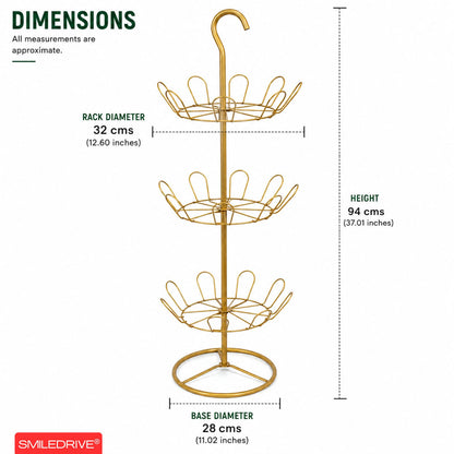 Shoe Drying Rack for Balcony & Bathroom | 3-Tier Rotating Shoe Stand Organizer with Hanging Hook