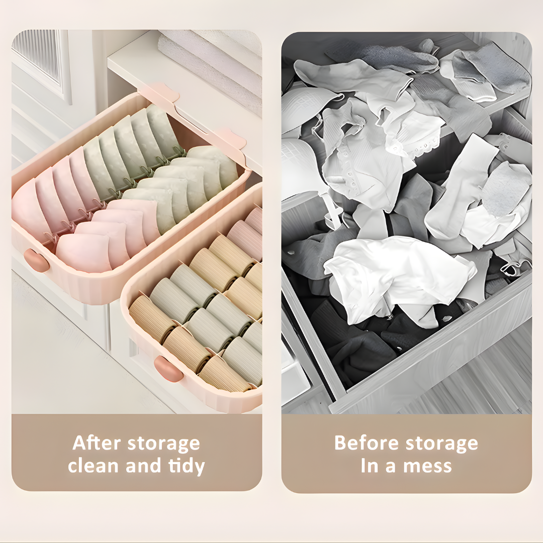 Clothes Organizer Boxes for Wardrobe | Storage Boxes for Bras, Socks, Innerwear & Baby Wear | Sliding Drawers for Cupboard