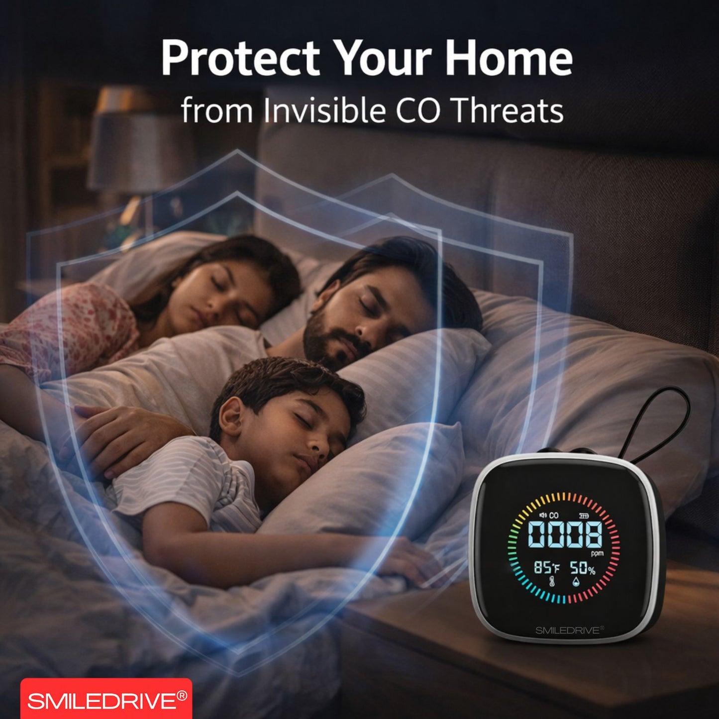 Portable Carbon Monoxide Detector with LCD Display | Handheld CO detector with Audible Alarm Real-Time Gas Monitoring | Rechargeable Safety Alert Device for Home, Car, Camping, Kitchen, Industry & Travel