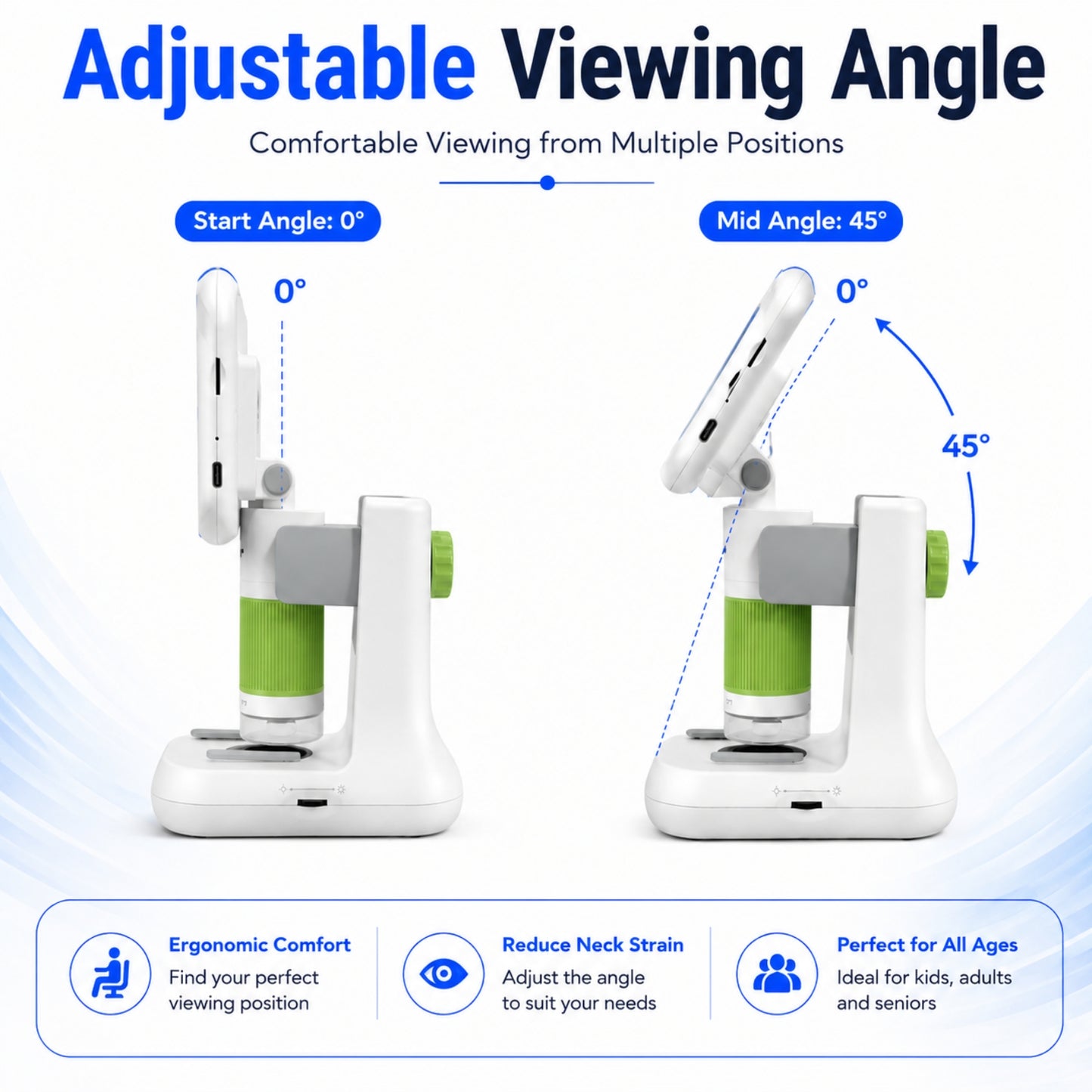 Mini Microscope with 1000x HD Magnification | 2.4” Screen LED Lights & Bottom Backlight | Photo & Video Capture | Rechargeable Handheld Microscope for Coins, Plants, PCB, Jewellery & STEM Learning