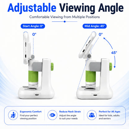 Mini Microscope with 1000x HD Magnification | 2.4” Screen LED Lights & Bottom Backlight | Photo & Video Capture | Rechargeable Handheld Microscope for Coins, Plants, PCB, Jewellery & STEM Learning