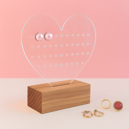 Earring Stands Display Stand for Earrings with Wooden Base