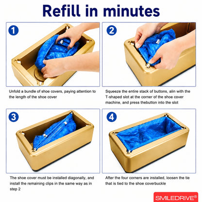 Shoe Cover Dispenser with 200 Disposable Shoe Covers | Hands-Free Automatic Foot Operated Shoe Cover Machine | No Bending, No Mess | Ideal for Home, Office, Clinic & Clean Spaces