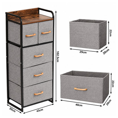 Small Chest of Drawers | Fabric Pull-Out Mini Drawers | Dresser Tower for Bedroom & Living Room