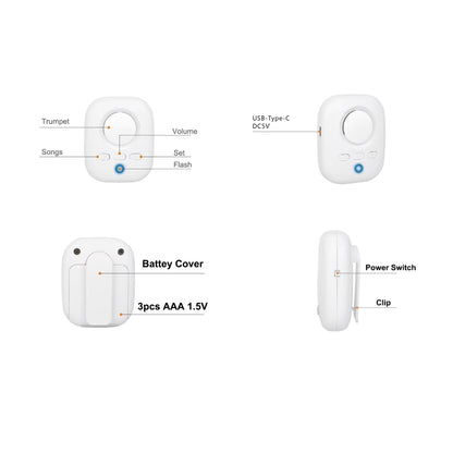 Smiledrive Wireless Call Bell for Patients SOS Device for elderly Emergency Button for Seniors-500+ feet range- 1 receiver 1 waterproof transmitter