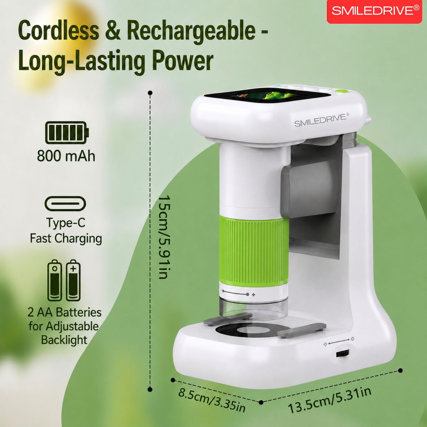 Mini Microscope with 1000x HD Magnification | 2.4” Screen LED Lights & Bottom Backlight | Photo & Video Capture | Rechargeable Handheld Microscope for Coins, Plants, PCB, Jewellery & STEM Learning