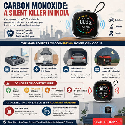 Portable Carbon Monoxide Detector with LCD Display | Handheld CO detector with Audible Alarm Real-Time Gas Monitoring | Rechargeable Safety Alert Device for Home, Car, Camping, Kitchen, Industry & Travel