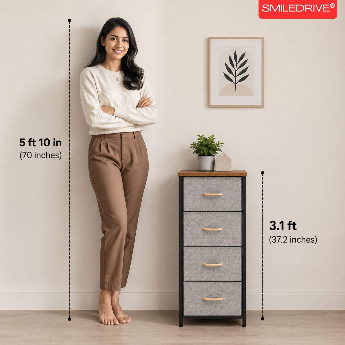 Small Chest of Drawers | Fabric Pull-Out Mini Drawers | Dresser Tower for Bedroom & Living Room