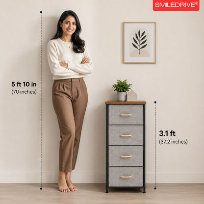 Small Chest of Drawers | Fabric Pull-Out Mini Drawers | Dresser Tower for Bedroom & Living Room
