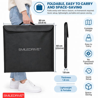60 cm Product Photography Light Box | Portable Product Photography Box with Reflective Interior | 3 modes 4 LED lights with 2 dimmers  | 5 Backdrops Included | Perfect Photo Booth for Appliances, Electronics, Gadgets, Big toys, small & medium sized items
