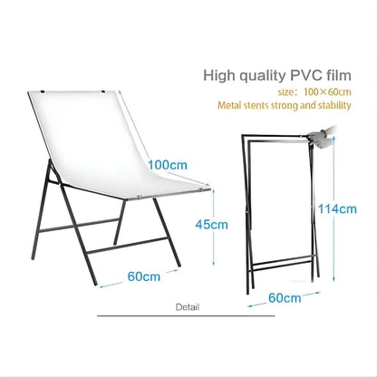 Foldable Product Photography Table 60×100 cm | Table Photoshoot Setup with Non-Reflective Panel | Table Top Photography & Photo Tabletop for Product Shoots, Jewellery, Gadgets & E-Commerce, 1 Transparent + 6 Backdrop Sheets