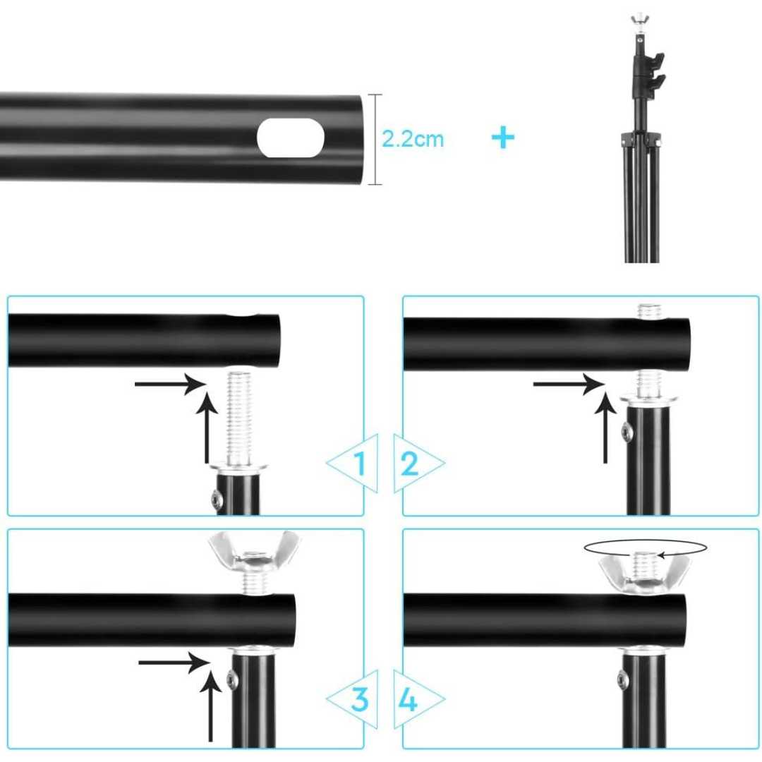 Smiledrive Backdrop Stand Photography Background Holder Stands Kit-6.5x6.5ft Photo Video Shoot Support System Carry Bag