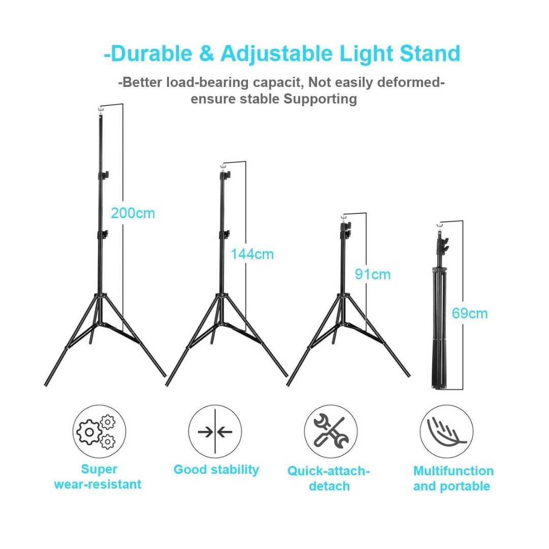 Smiledrive Backdrop Stand Photography Background Holder Stands Kit-6.5x6.5ft Photo Video Shoot Support System Carry Bag